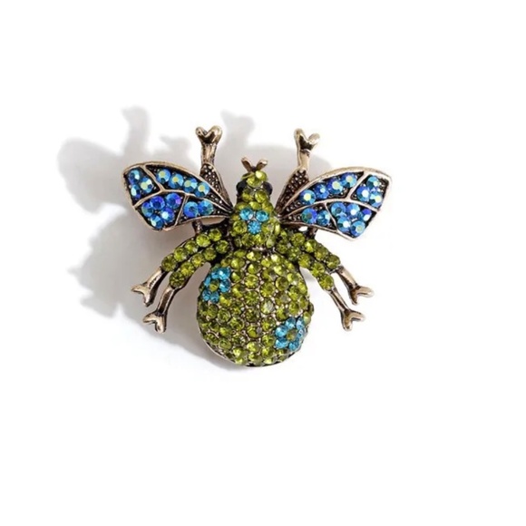 ❤️ Retro Diamonds Bee Brooch - Picture 1 of 4